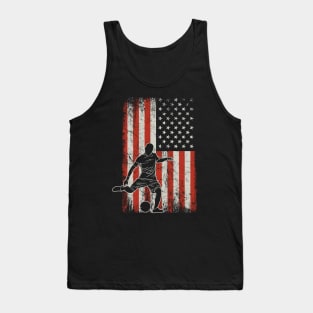 USA Flag Soccer Player Tank Top